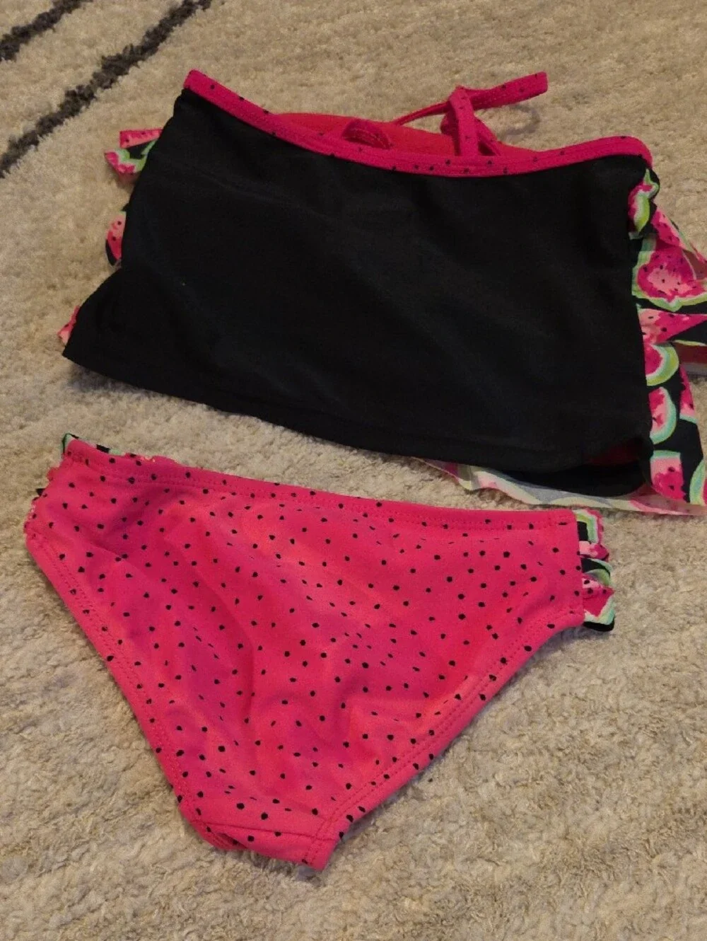 Girls 2 Sets Swimsuits Wonder nation Girls Pink & Green Mixed Print Bikini Sets